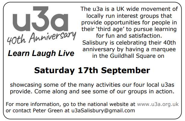 An image for Winterslow Parish Council website preneting details on a u£a event