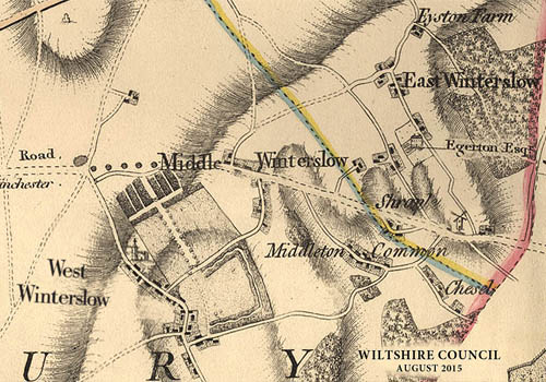 An image for Winterslow Parish Council website showing a vintage map