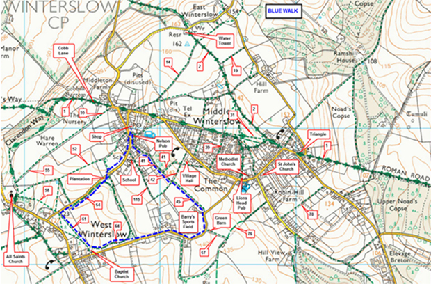 An image for Winterslow Parish Council website showing a map