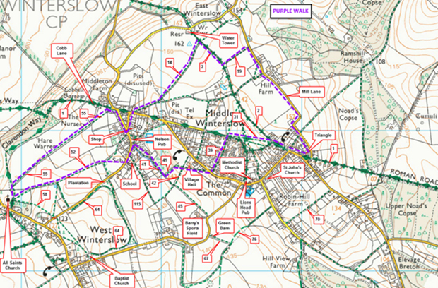 An image for Winterslow Parish Council website showing a map