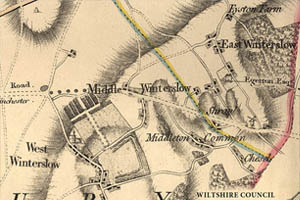 An image for Winterslow Parish Council website showing a vintage map