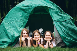 An image for Winterslow Parish Council website showing a group of campers