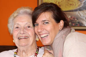 An image for Winterslow Parish Council website showing an elberly person with a friend